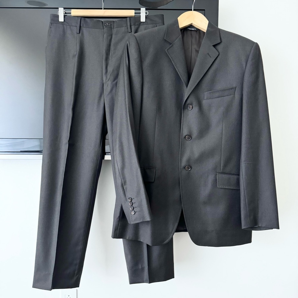 Dolce & Gabbana Chocolate Brown Pin Stripe Suit EU52